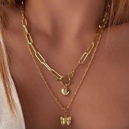 Pendant Creative Personality Thick Chain Double Necklaces