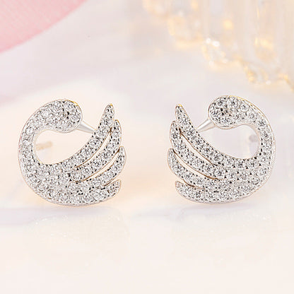 Women's Exquisite Little Swan Sier Needle Popular Earrings