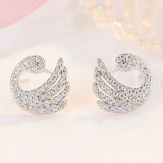 Women's Exquisite Little Swan Sier Needle Popular Earrings