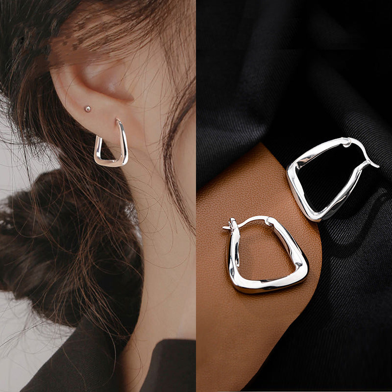 Women's Korean Style Sier Needle Geometric Retro Elegance Earrings