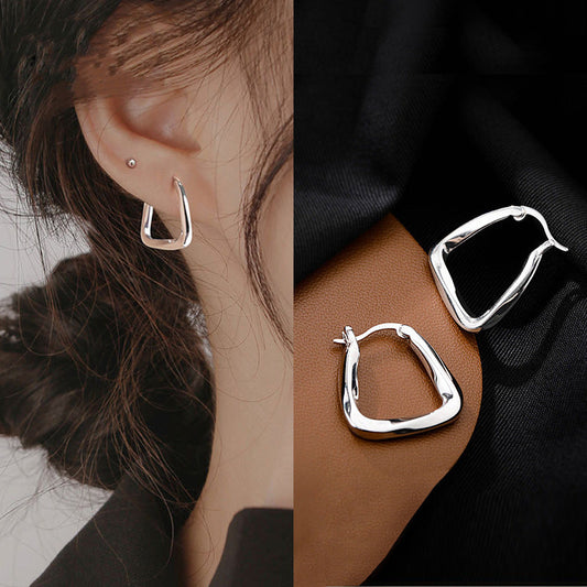 Women's Korean Style Sier Needle Geometric Retro Elegance Earrings