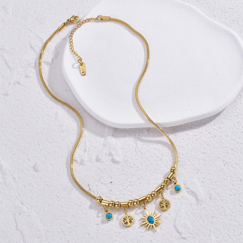 Women's Style Eight Awn Star Lucky Tree Necklaces