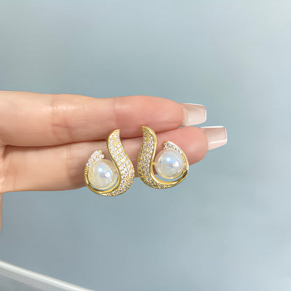 Women's Affordable Luxury Style Full Diamond Water Drop Earrings