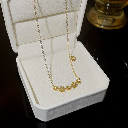 Gold Titanium Steel Little Daisy Korean Style Necklaces