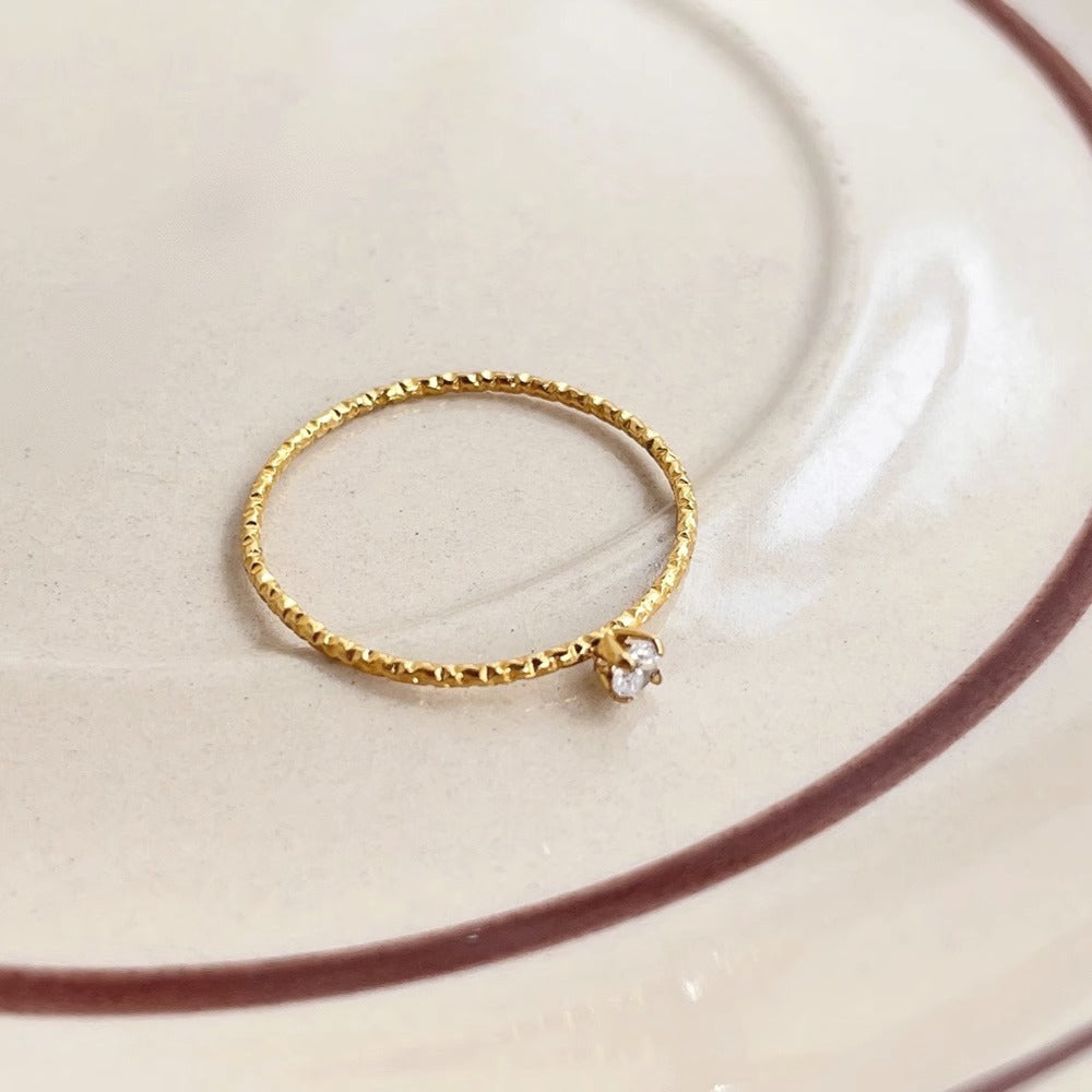 Interest Light Luxury Mini Small Diamond Gold Female Starry Rings