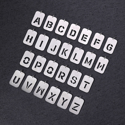 Men's Titanium Steel Female Letter Nameplate Pendant Necklaces