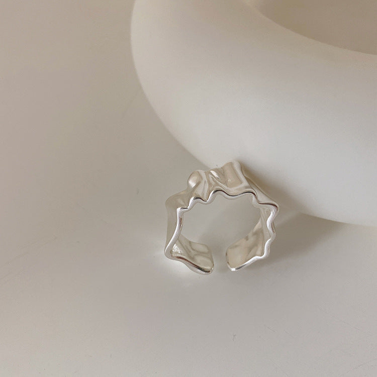 Women's Niche Design Irregular Matte Metal Open For Rings