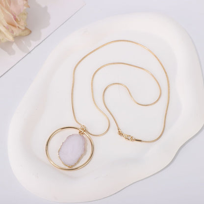 Women's Natural Stone Imitated Fashion Trend Sweater Necklaces