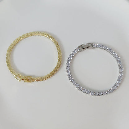 Fashion Simple Design Single Row Full Rhinestone Zircon Female Bracelets