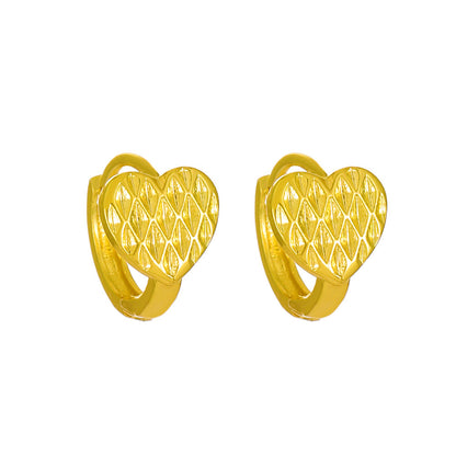 Fashion Temperamental Minority Design Stitching Love Heart Earrings
