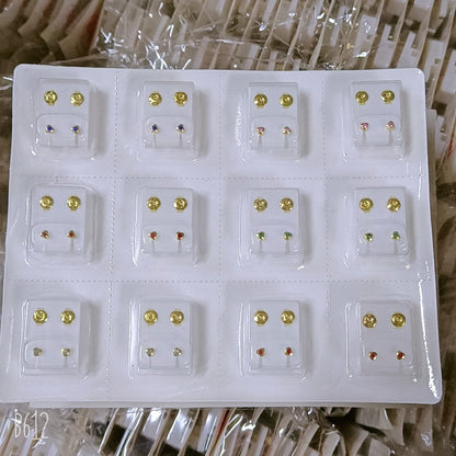 Get One's Ears Pierced Special Ear Gold-plated Inlaid Rhinestone Earrings