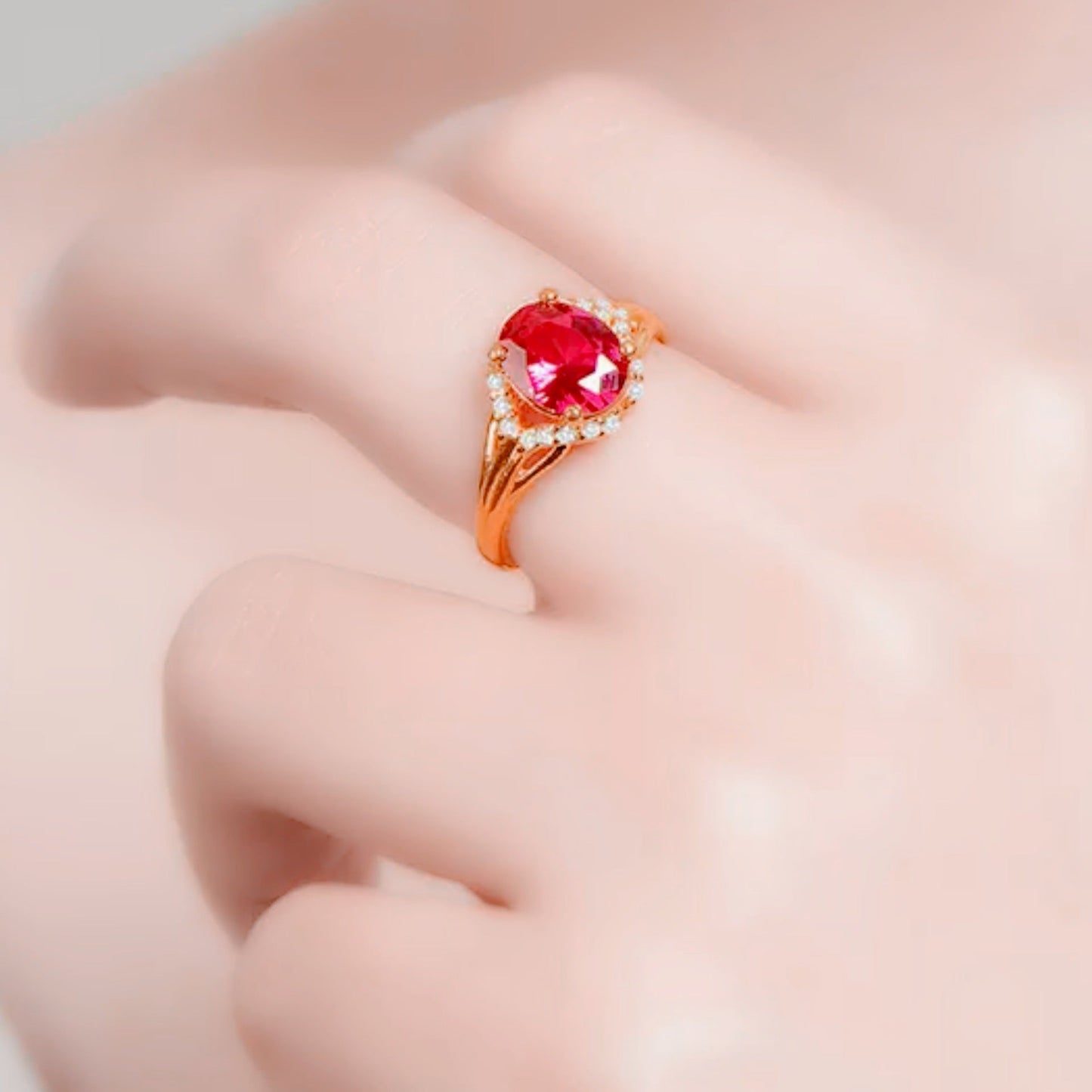 Rose Gold Plated Color Crystal Jacinth Rings