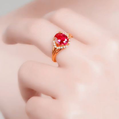 Rose Gold Plated Color Crystal Jacinth Rings