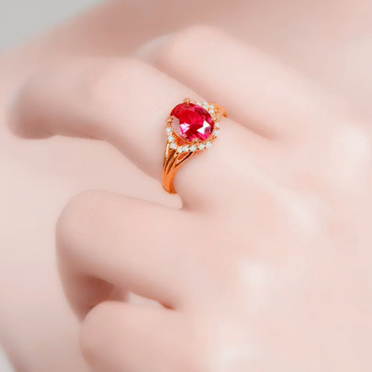 Rose Gold Plated Color Crystal Jacinth Rings