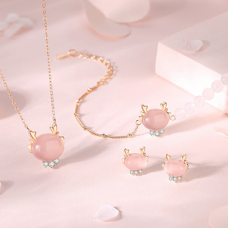 Heart Sterling Sier Peach Lucky Cute Dragon Life Necklaces