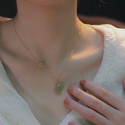 Buckle Temperament National Style Design Sense Jasper Clavicle Necklaces