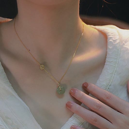 Buckle Temperament National Style Design Sense Jasper Clavicle Necklaces