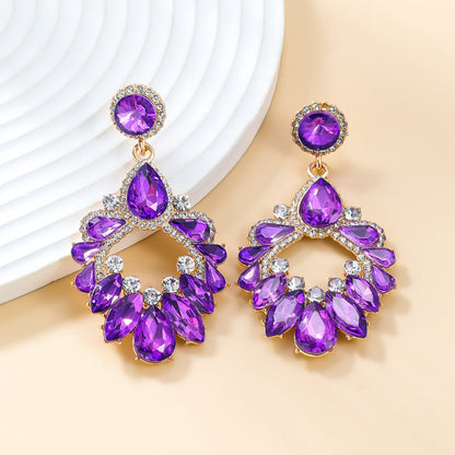 Women's Crystals Exaggerated Rhinestone Full Diamond Bohemian Earrings