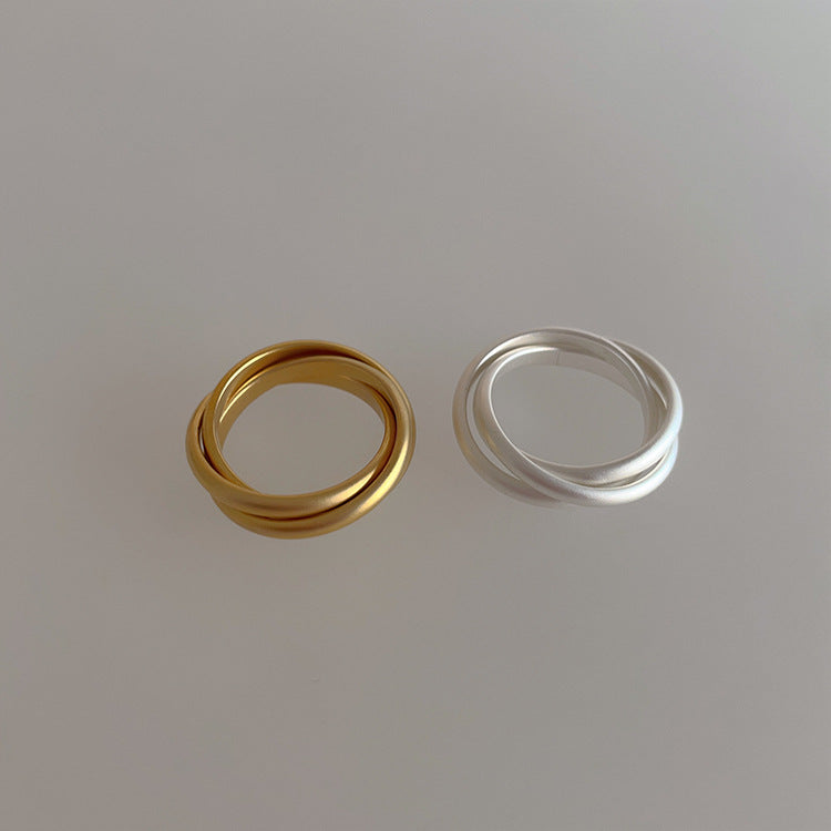 Women's Matte Metal For Niche Design Retro Rings