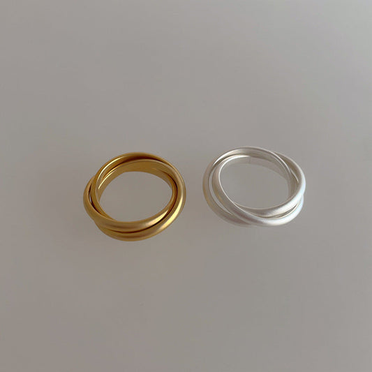 Women's Matte Metal For Niche Design Retro Rings