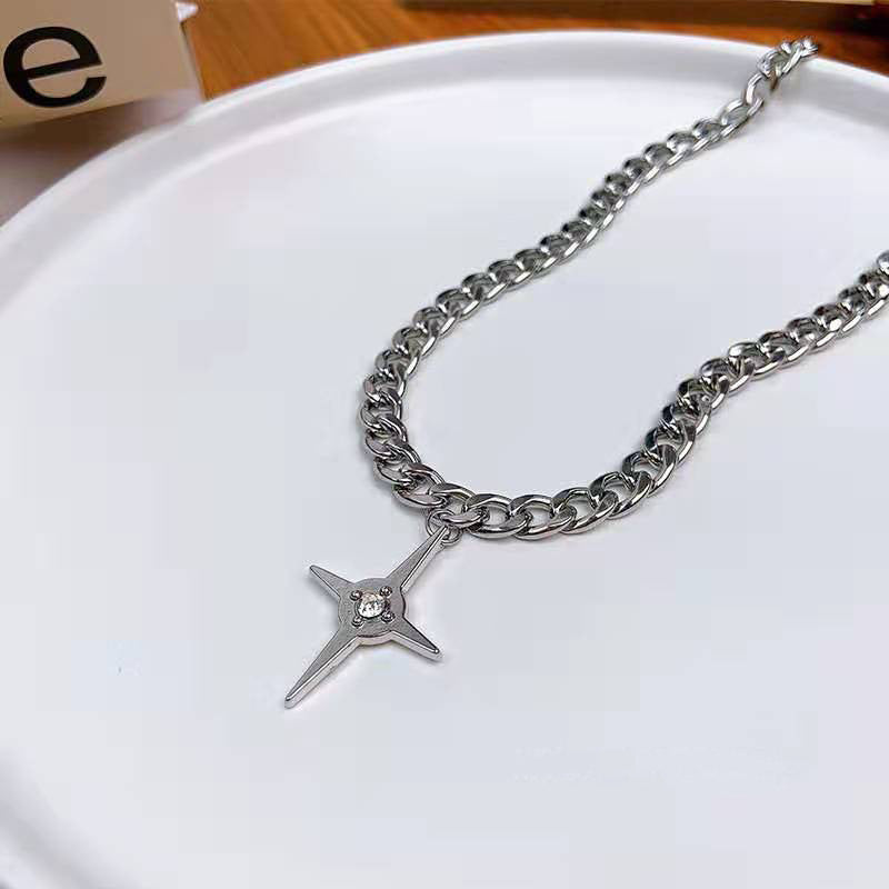 Cool Drag Hip Hop Cross Niche Design Pendant Necklaces