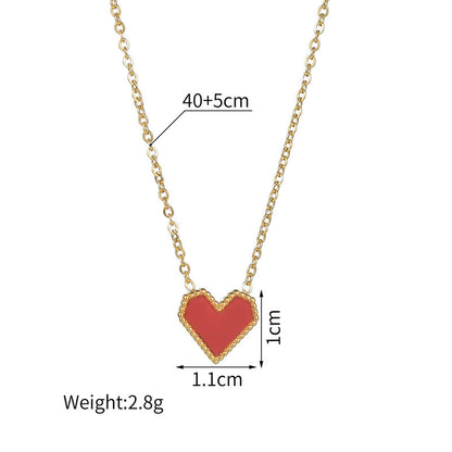 Stainless Steel Heart-shaped Accessories Female Style Necklaces
