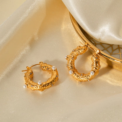 Women's Personality Hoop Gold Stainless Steel Jewelry Rings