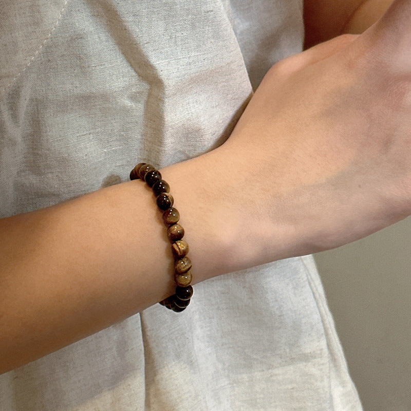 Sier Tiger Eye Design Beaded Buckle Necklaces