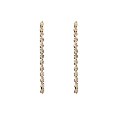 Women's Needle Fashion Grandeur Personality Zircon Long Earrings