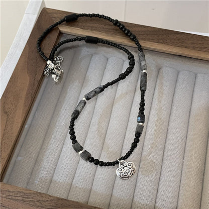 Beads Female Temperament Safety Buckle Pendant Vintage Beaded Necklaces