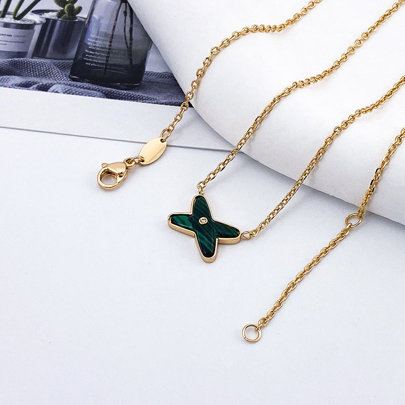 Natural White Shell Female Rose Gold Necklaces