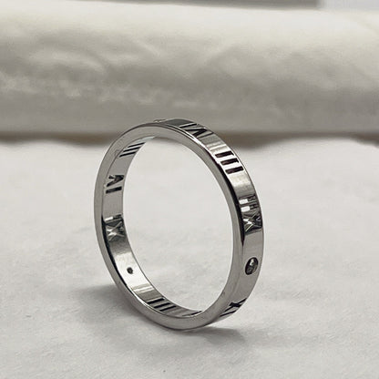 Digital Titanium Steel Niche Advanced Sense Trend Diamond Rings