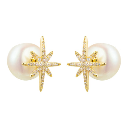 Women's Luxury Fashion Style Asterism Pearl Super Earrings