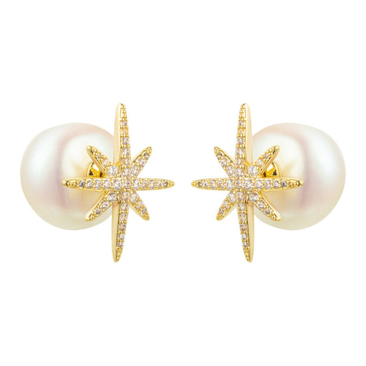 Women's Luxury Fashion Style Asterism Pearl Super Earrings