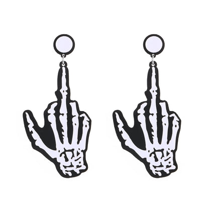 Female Gothic Dark Bat Spider Pumpkin Earrings