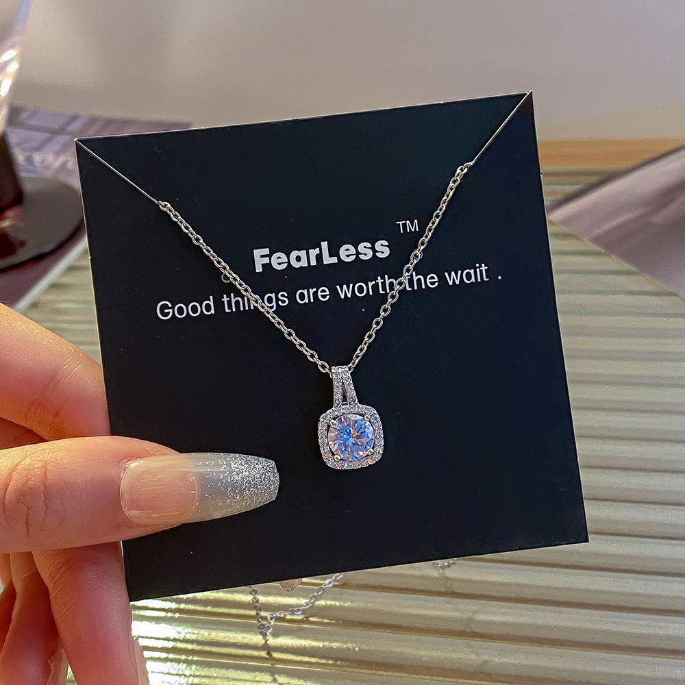 Women's Steel Exquisite Fully Jeweled Loving Heart Necklaces