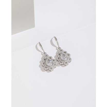 Women's Carbon Diamond Square For Niche Temperament Ice Earrings