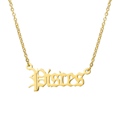 Women's Titanium Steel Ancient English Constellation Simple Necklaces