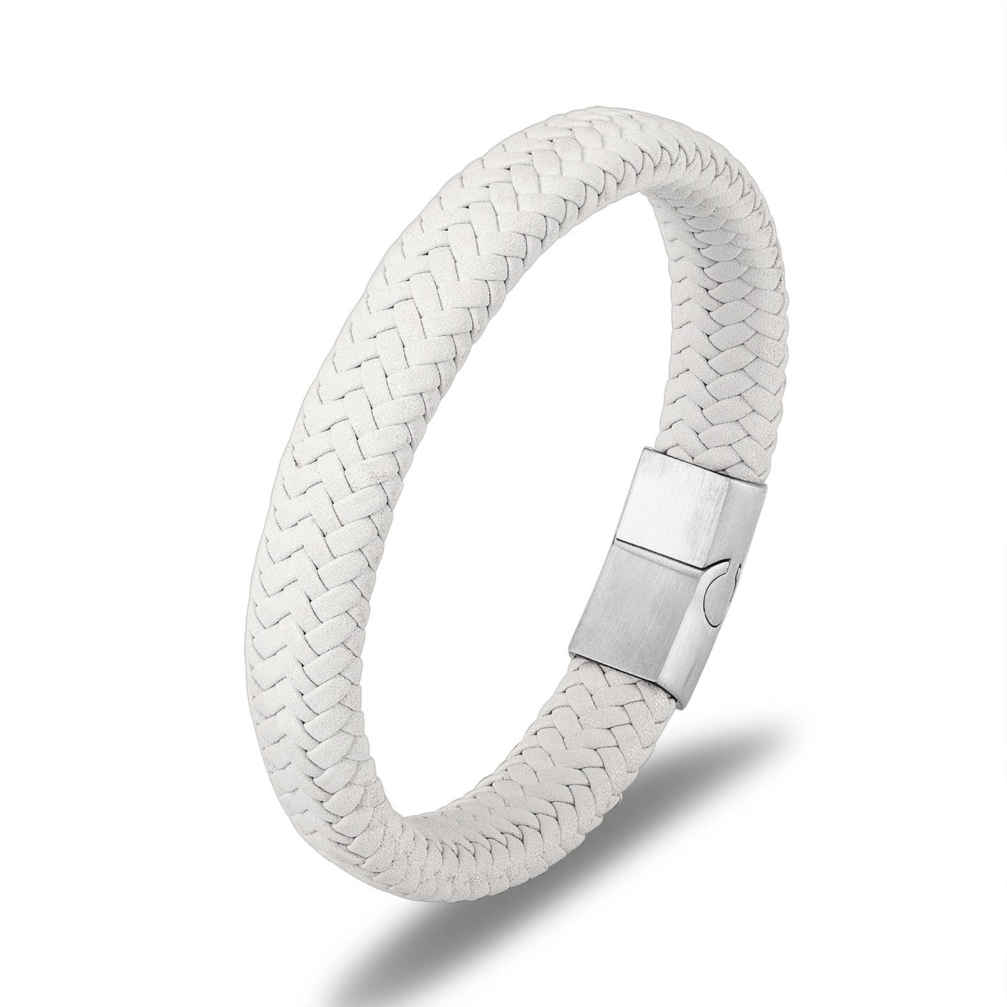 Men's Fashion Woven Leather Simplicity Stainless Steel Bracelets