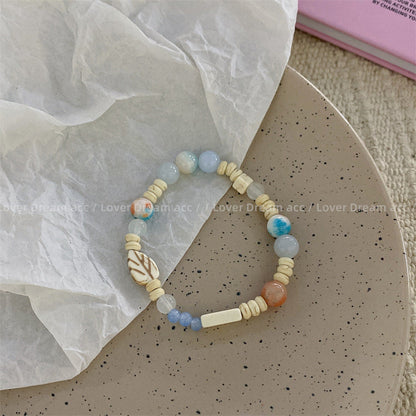 Women's Star Flower Leaves Beaded Sweet Cute Bracelets