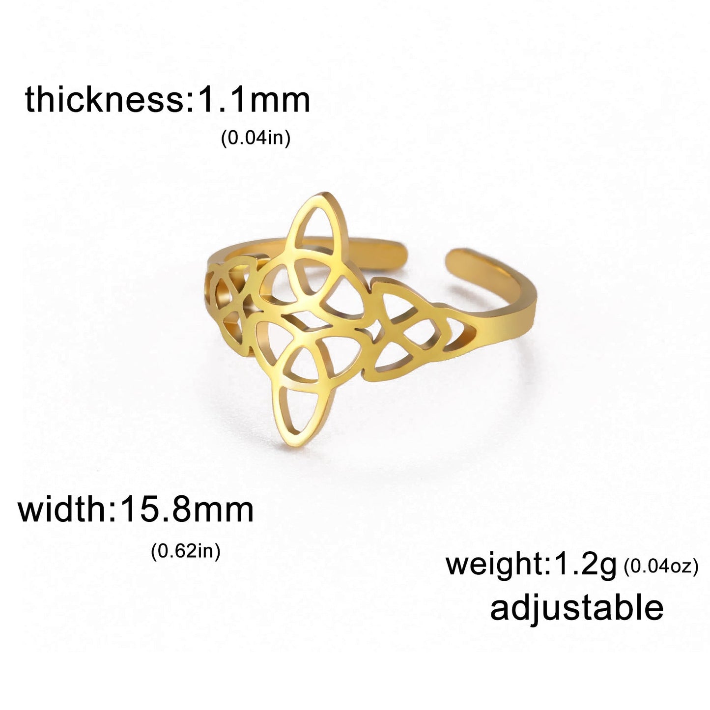 Hollow Single Layer Witch Knot Material Rings