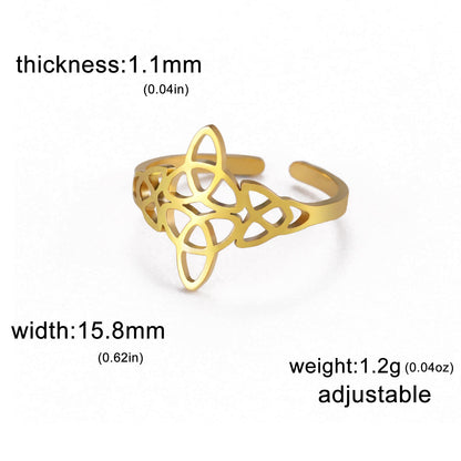 Hollow Single Layer Witch Knot Material Rings