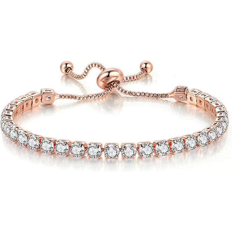 White Suit Zircon Tennis Pull Single Bracelets