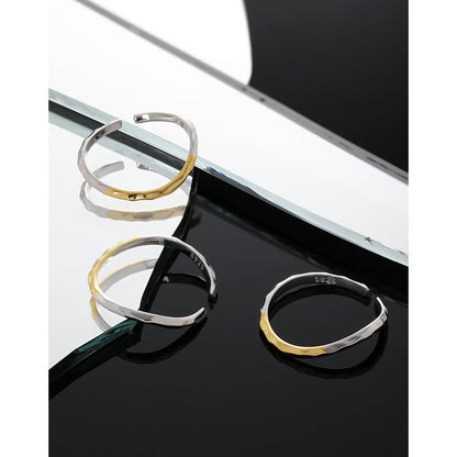 Korean Style Simple Lines Personalized Color Rings