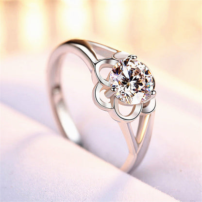 Women's Artificial Diamond Ornament Fashion Mouth Wedding Rings