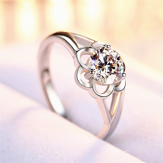Women's Artificial Diamond Ornament Fashion Mouth Wedding Rings