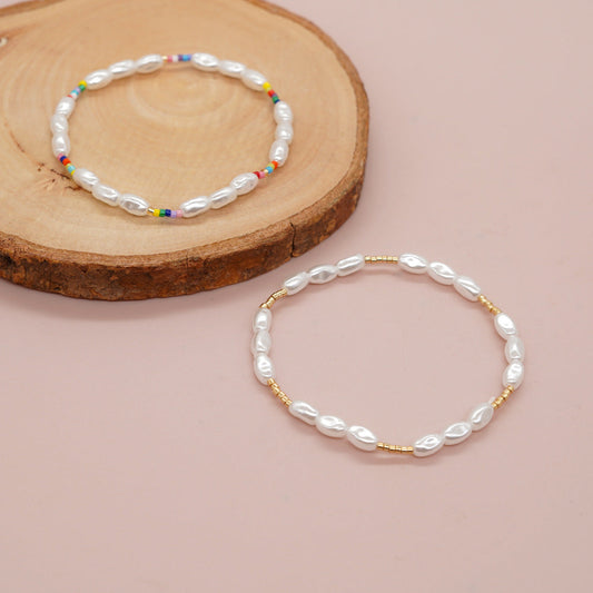 Style String Beads Soft Pottery White Gravel Bracelets