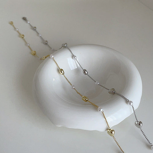 Heart Pearl Female Niche Retro Personality And Necklaces