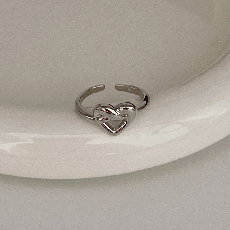 Sier Female Design Light Luxury Index Rings