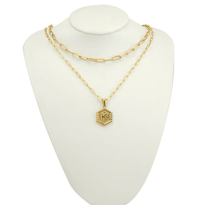Women's Gold Combination Stainless Steel English Letter Necklaces